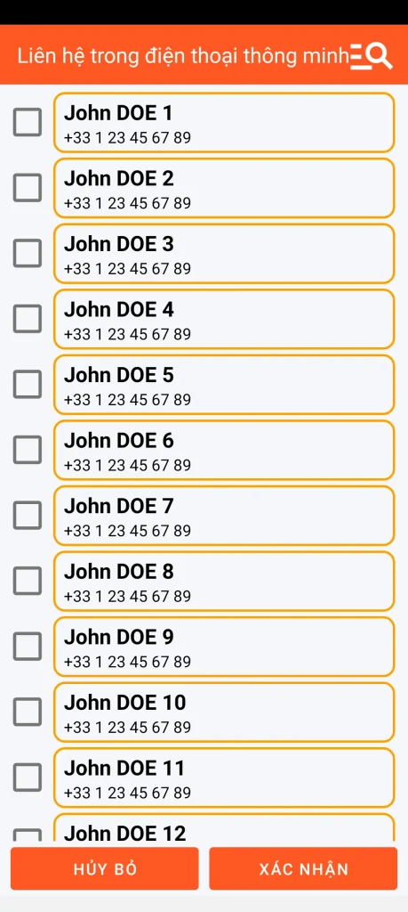 SOS Universal - thêm liên hệ từ danh bạ