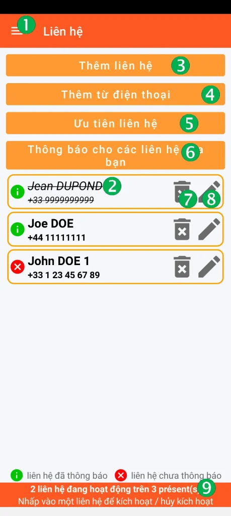 SOS Universal - quản lý liên hệ