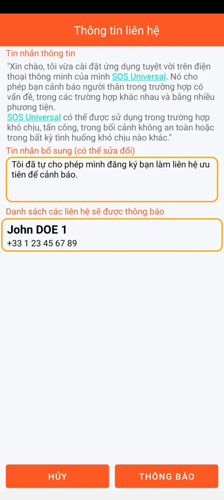 SOS Universal - thông tin liên hệ