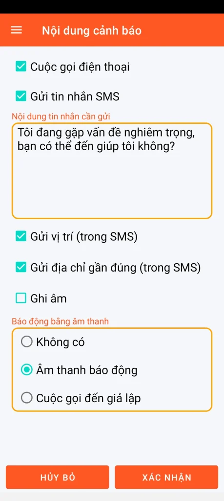 SOS Universal - nội dung cảnh báo