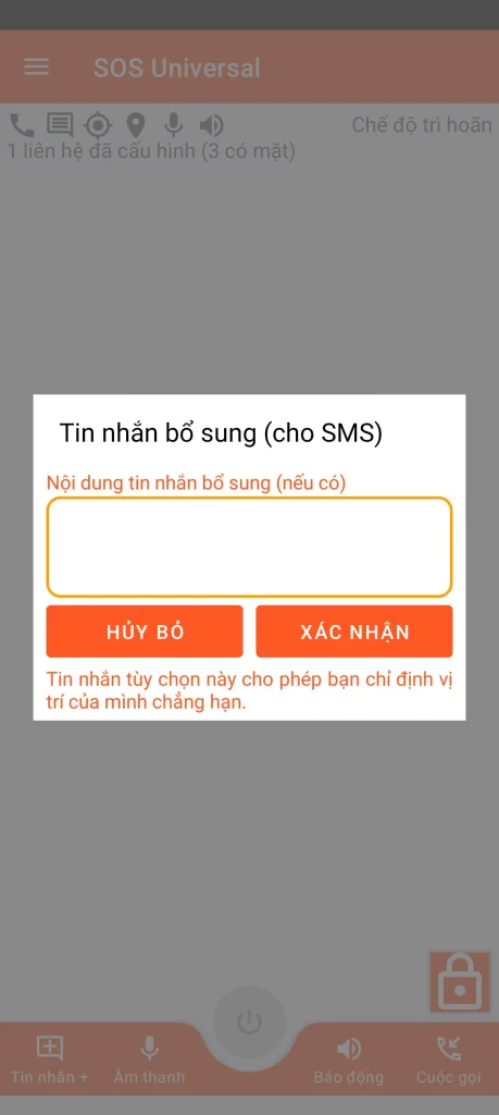 SOS Universal - tin nhắn bổ sung