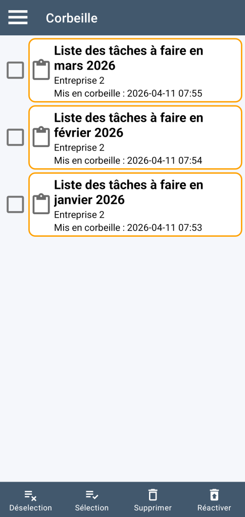 LocalSafeBox - Gestion de la Corbeille