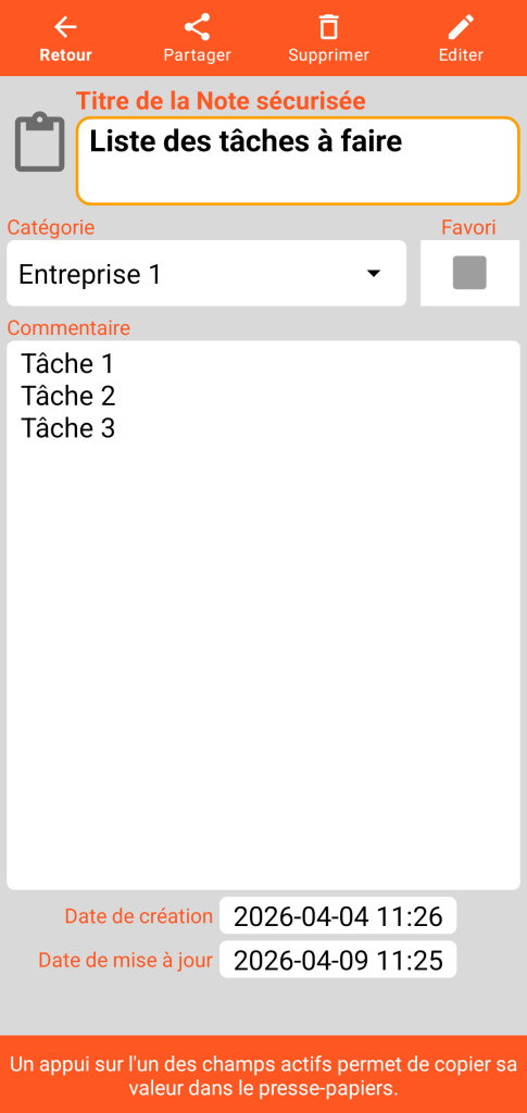 LocalSafeBox - Consultation d'une Note sécurisée