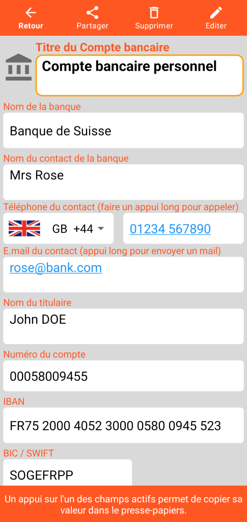 LocalSafeBox - Consultation d'un Compte bancaire