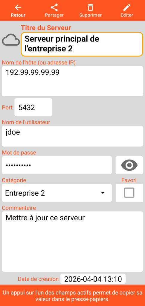 LocalSafeBox - Consultation d'un Serveur