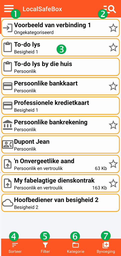 LocalSafeBox - Hoofskerm