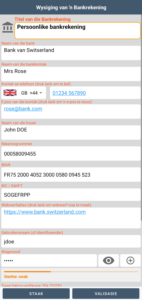 Bankrekening