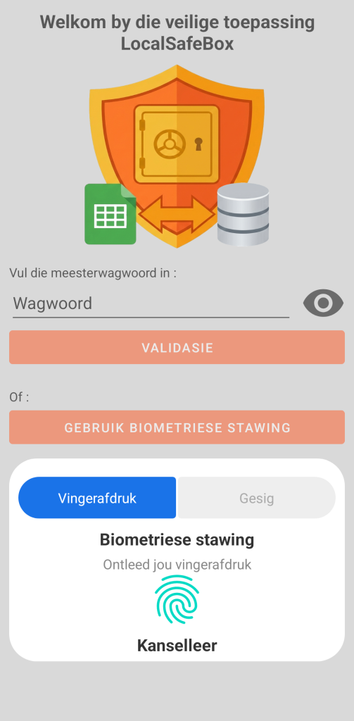 LocalSafeBox - Gewone stawing