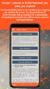 Voorstelling van LocalSafeBox - Invoer / uitvoer in XLSX-formaat: u data, u vryheid