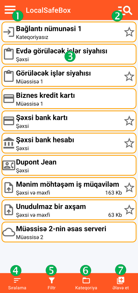 LocalSafeBox - Əsas ekran