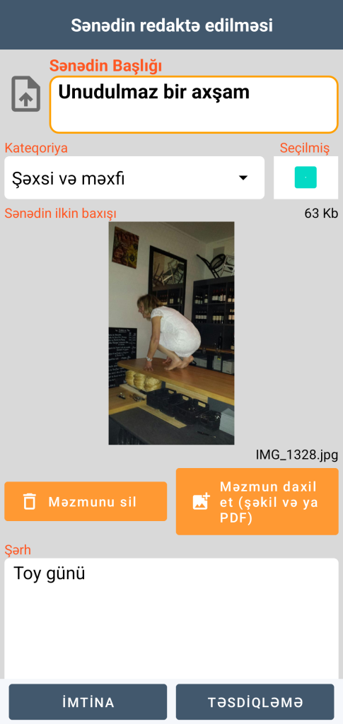 LocalSafeBox - Fotoşəkil olan Document-in redaktəsi