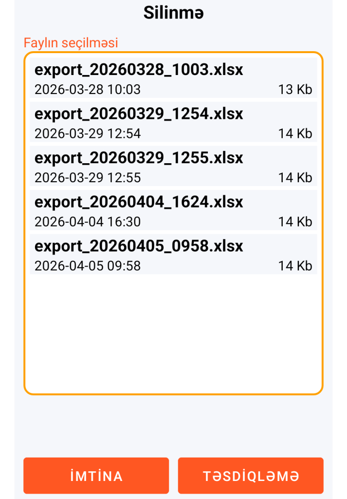 LocalSafeBox - Silinəcək XLSX faylının idarə edilməsi