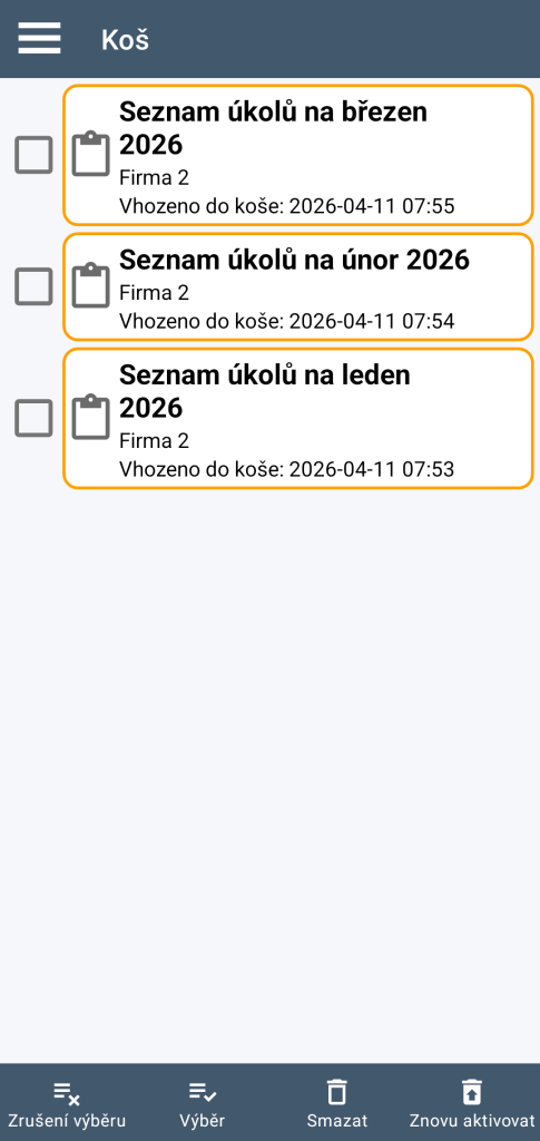 LocalSafeBox - Správa koše