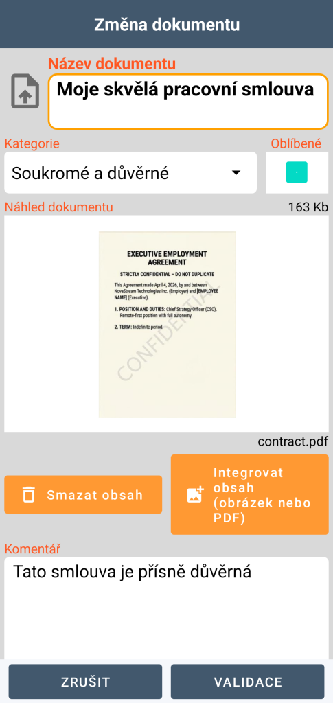 LocalSafeBox – Úprava Document obsahujícího soubor PDF