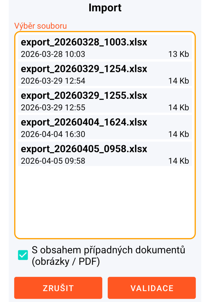 LocalSafeBox - Správa souboru XLSX k importu