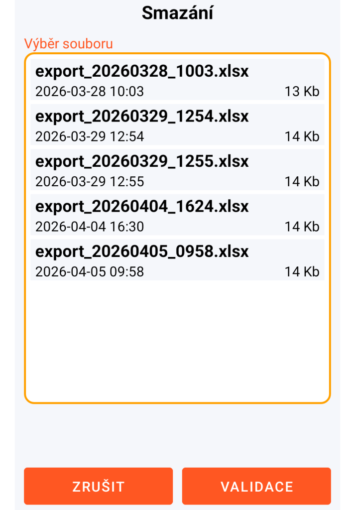 LocalSafeBox - Správa souboru XLSX ke smazání