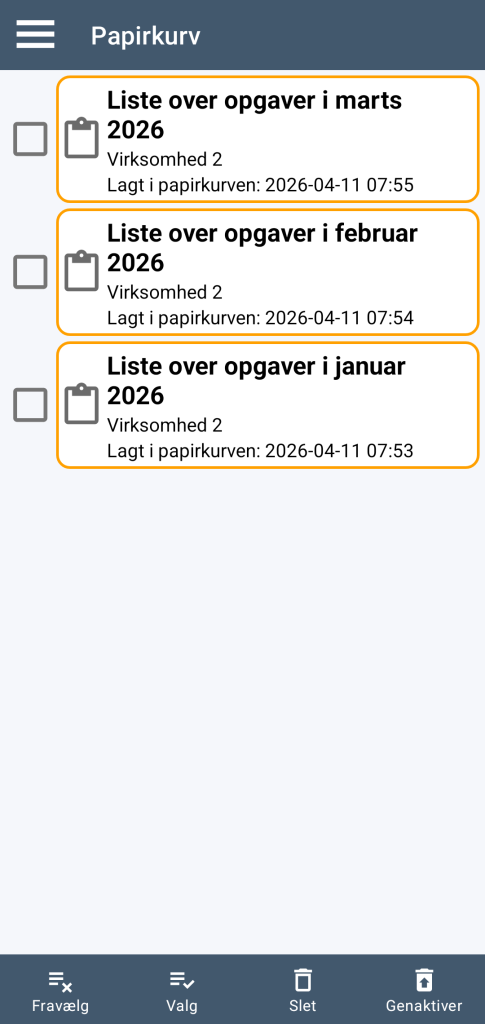 LocalSafeBox - Administration af papirkurven
