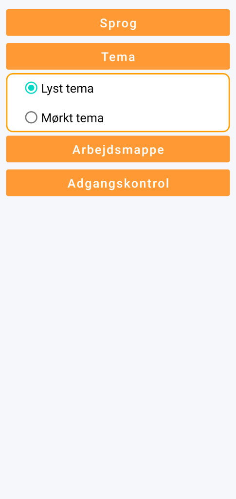 LocalSafeBox - Valg af tema