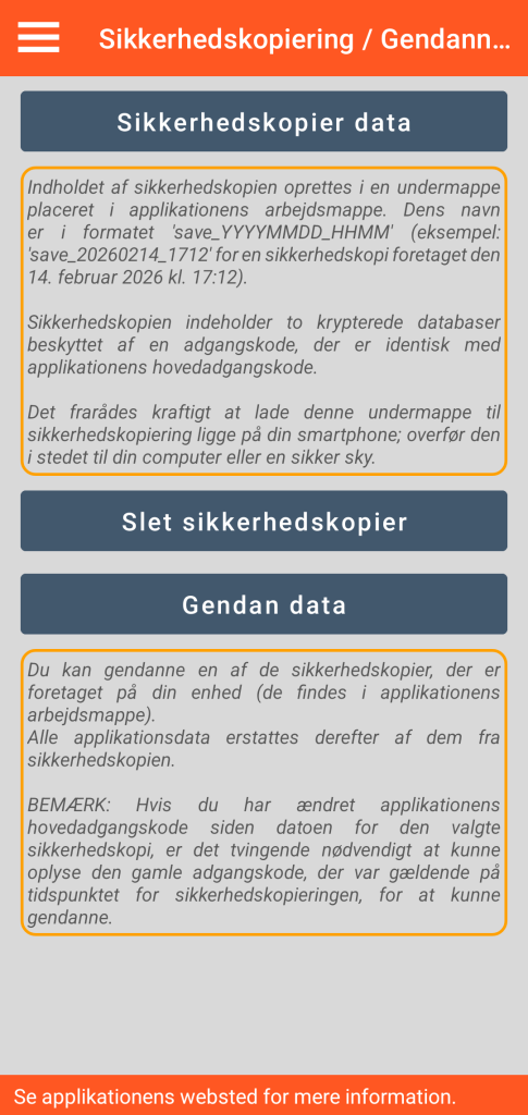 LocalSafeBox - Administration af sikkerhedskopiering og gendannelse