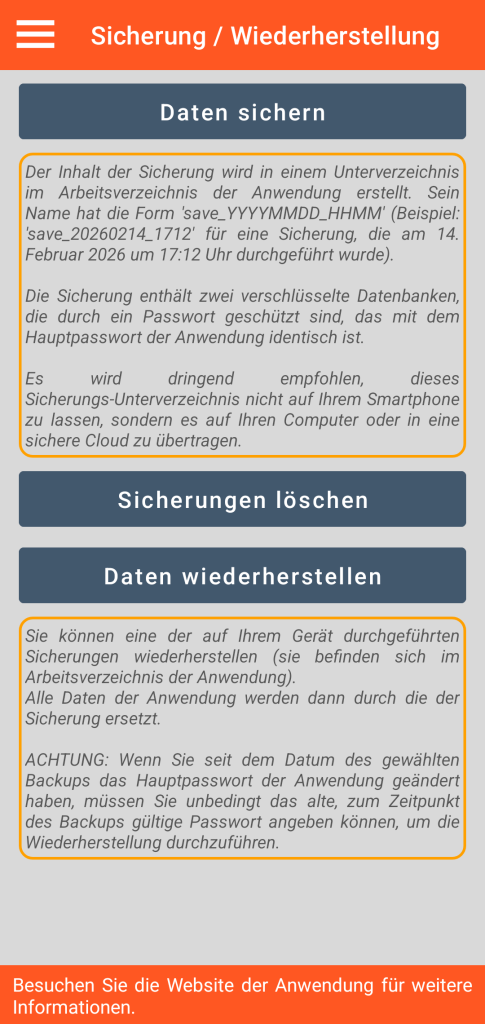 LocalSafeBox - Verwaltung von Sicherungen und Wiederherstellungen