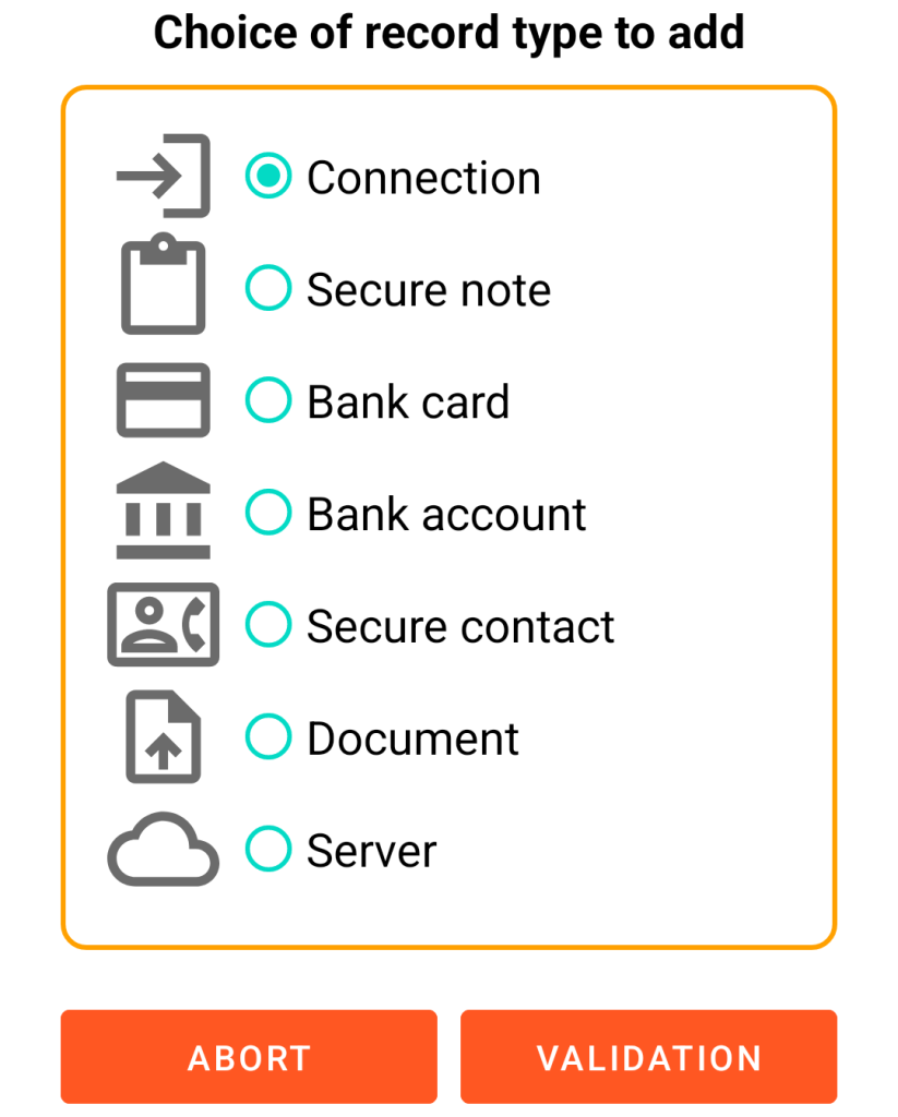 LocalSafeBox - Adding a record