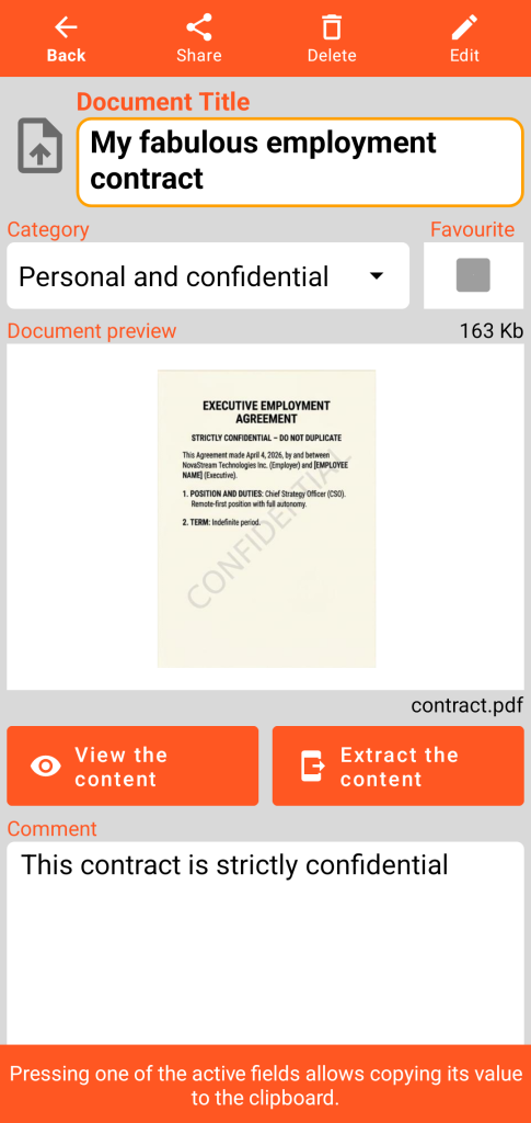 LocalSafeBox - Viewing a Document containing a PDF file