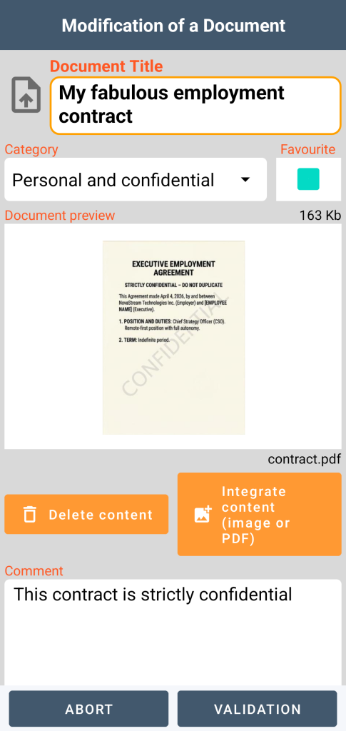 LocalSafeBox - Editing a Document containing a PDF file