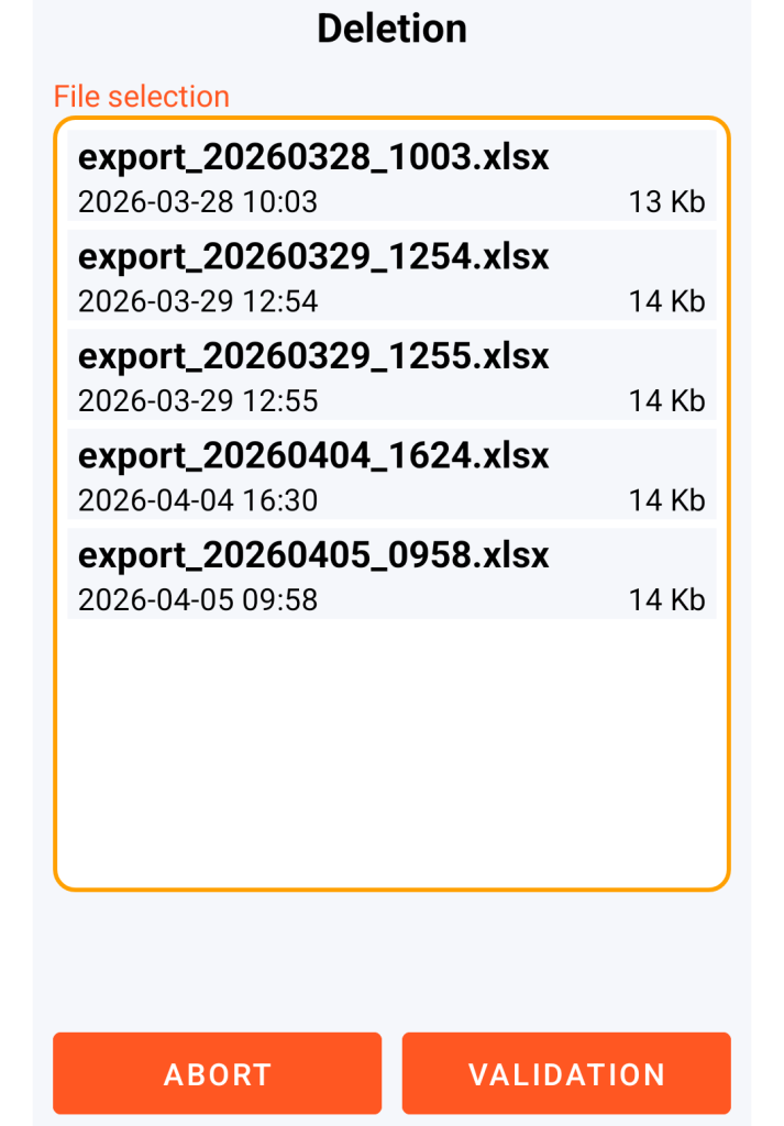 LocalSafeBox - Management of the XLSX file to be deleted