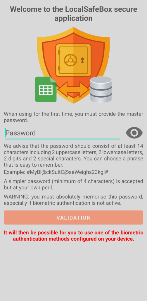 LocalSafeBox - Initial authentication