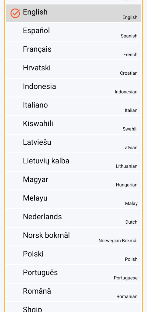 LocalSafeBox - Language choice