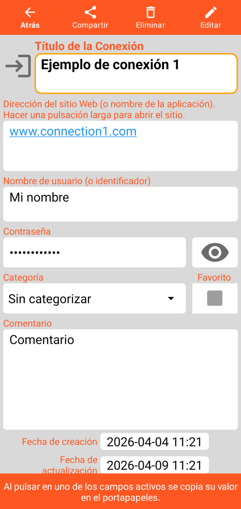 LocalSafeBox - Consulta de una Conexión