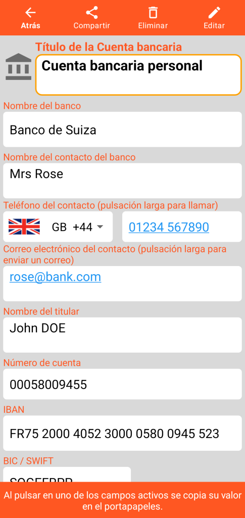 LocalSafeBox - Consulta de una cuenta bancaria