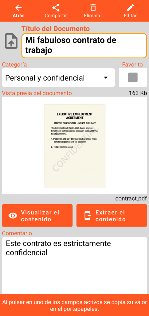 LocalSafeBox - Consulta de un Document que contiene un archivo PDF