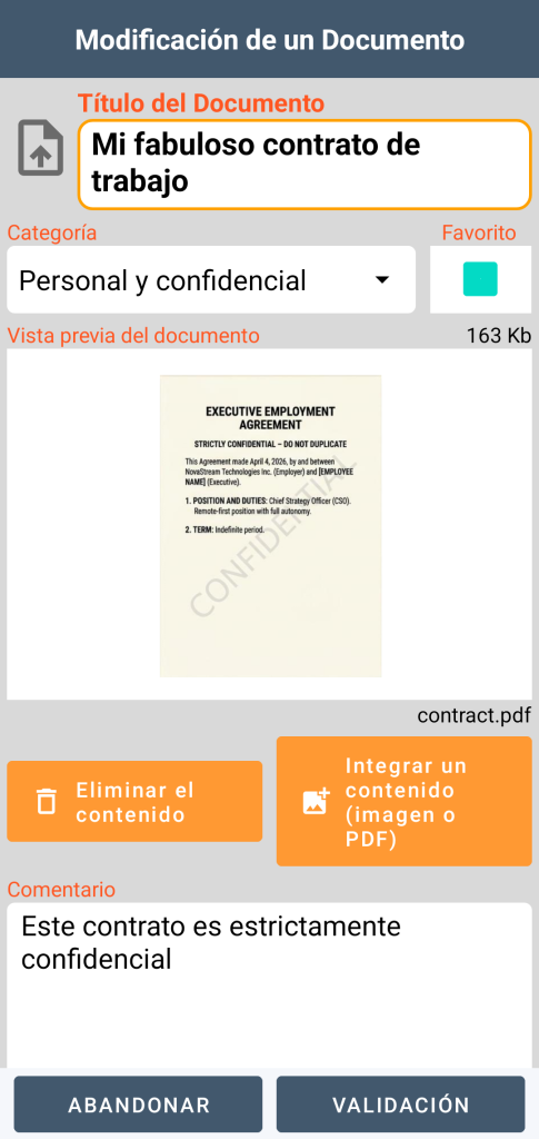 LocalSafeBox - Edición de un Document que contiene un archivo PDF
