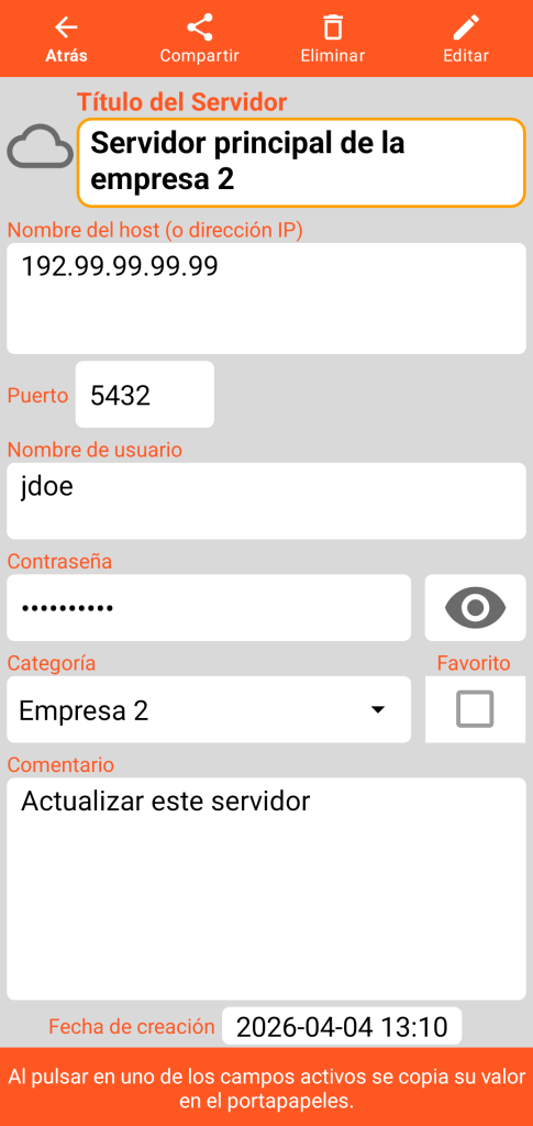 LocalSafeBox - Consulta de un Servidor