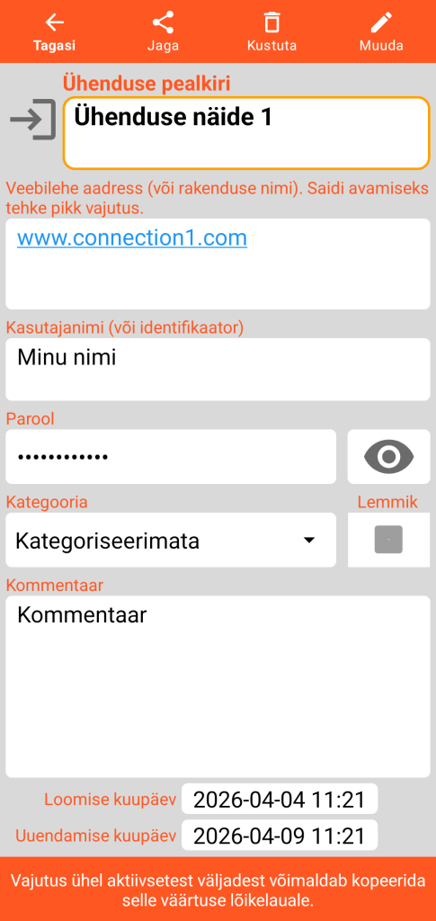 LocalSafeBox - Ühenduse vaatamine