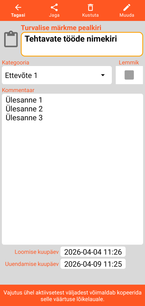 LocalSafeBox - Turvalise märge vaatamine