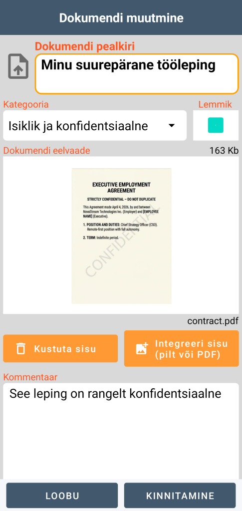 LocalSafeBox - PDF-faili sisaldava Document muutmine