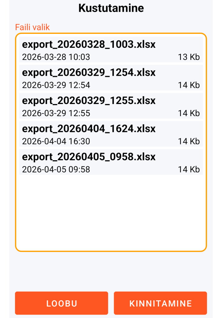 LocalSafeBox - Kustutatava XLSX faili haldamine