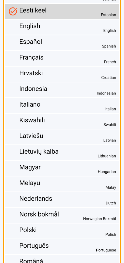 LocalSafeBox - Keele valik