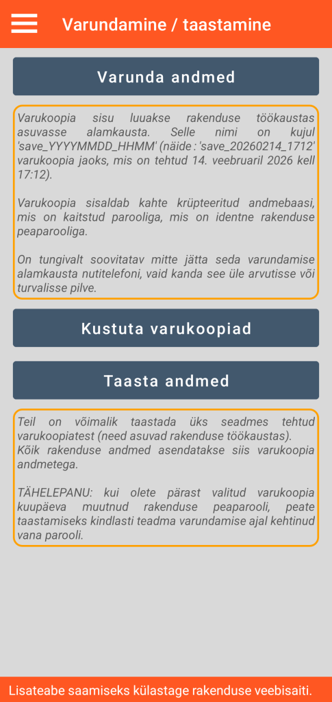 LocalSafeBox - Varundamiste ja taastamiste haldamine