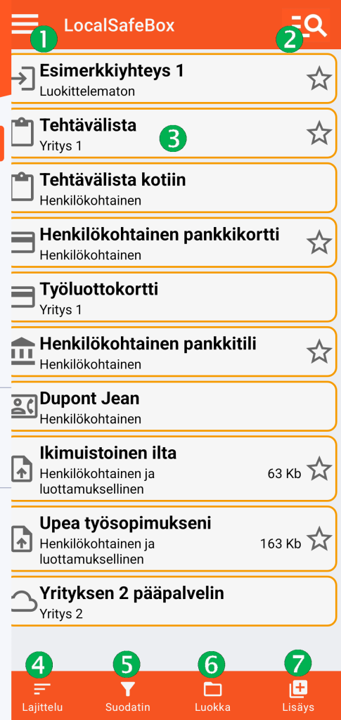 LocalSafeBox - Päänäyttö
