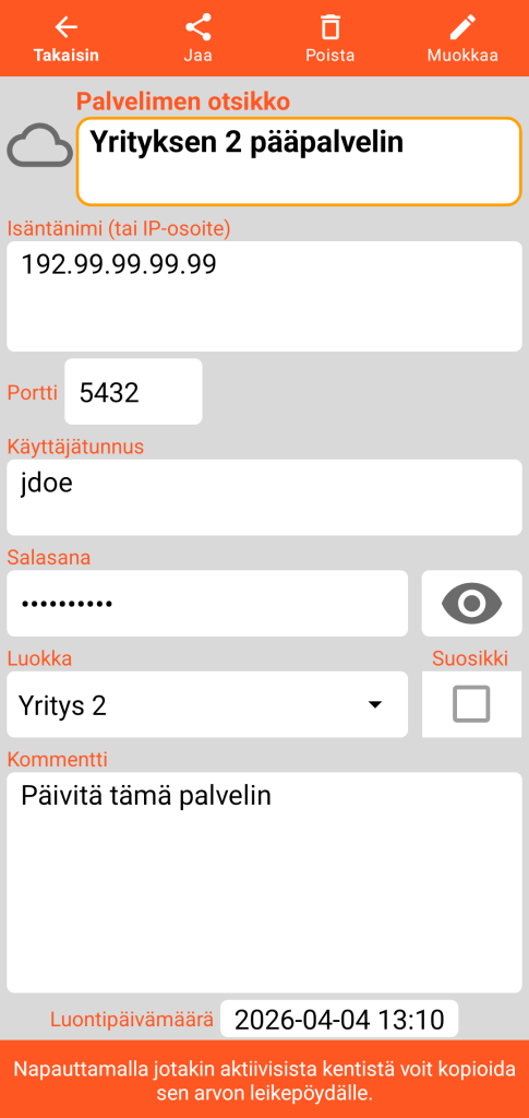 LocalSafeBox - Palvelimen tarkastelu