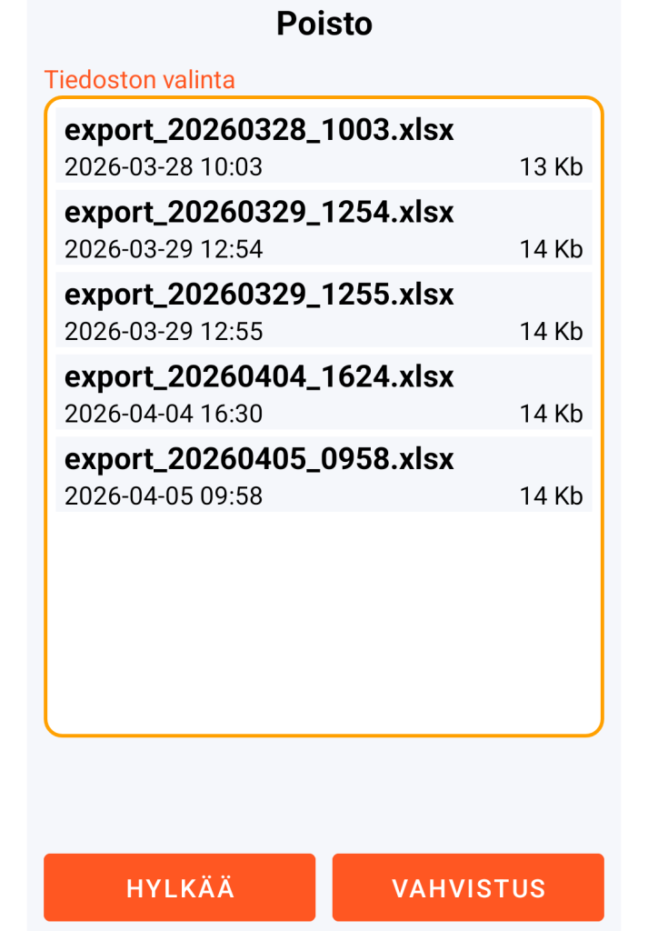 LocalSafeBox - Poistettavan XLSX-tiedoston hallinta