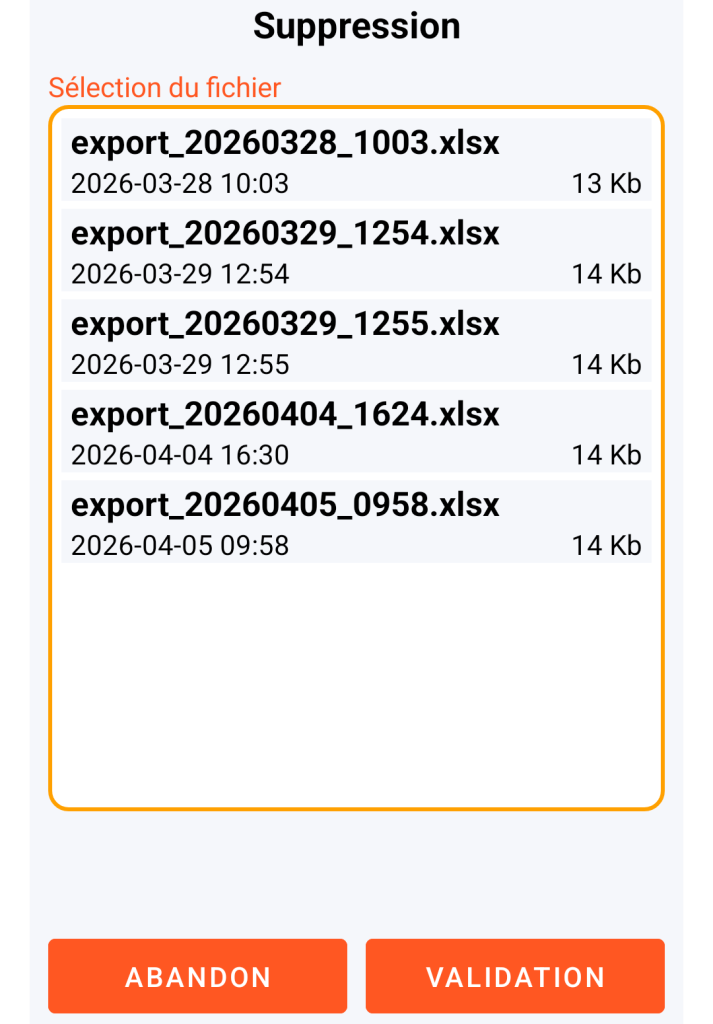 LocalSafeBox - Gestion du fichier XLSX à supprimer