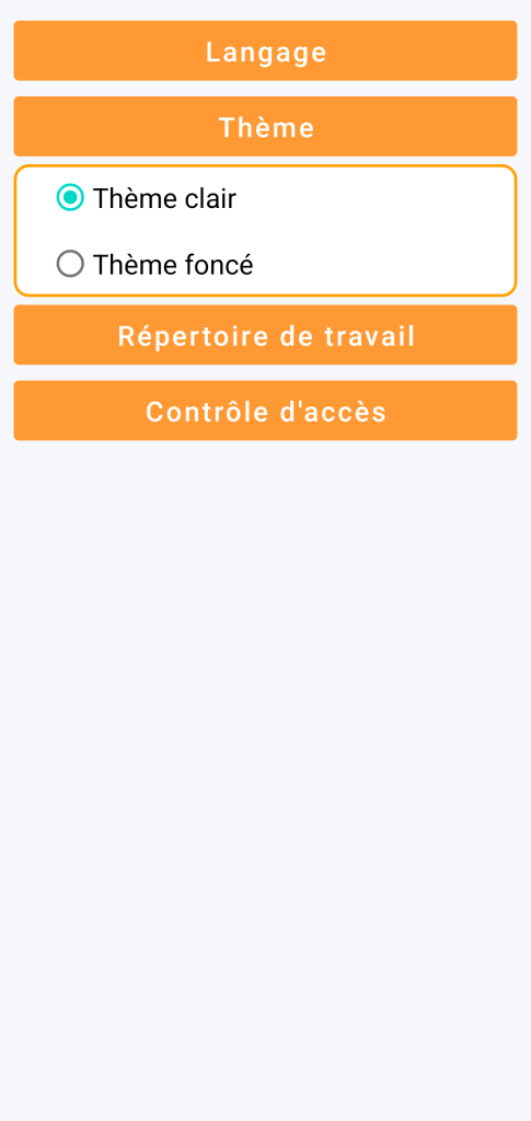 LocalSafeBox - Choix du thème