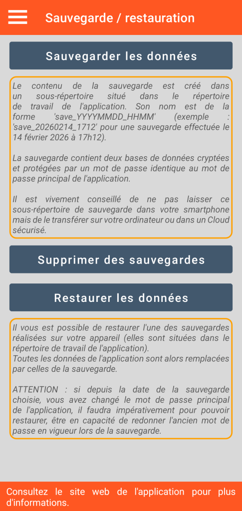 LocalSafeBox - Gestion des sauvegardes et des restaurations