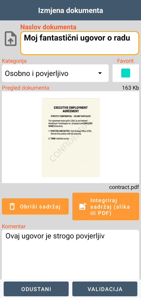 LocalSafeBox - Uređivanje Document koji sadrži PDF datoteku