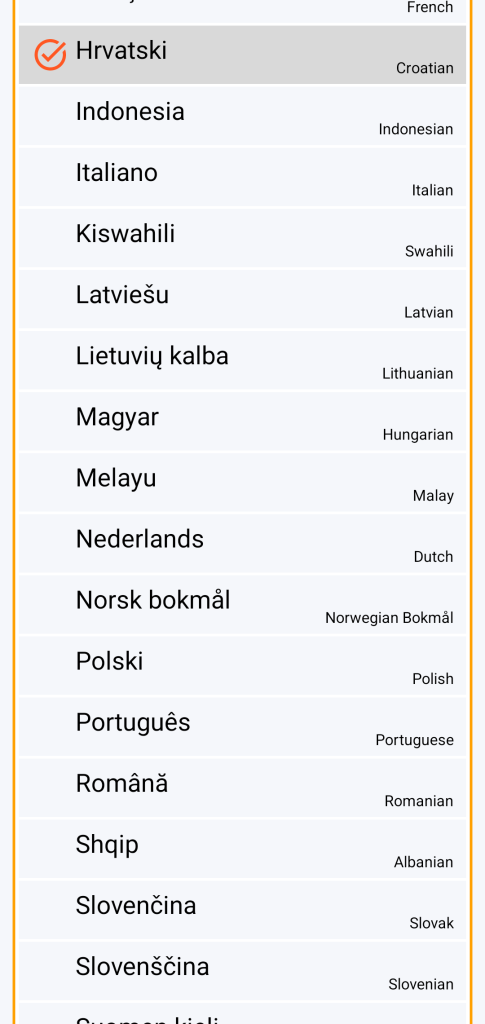 LocalSafeBox - Izbor jezika
