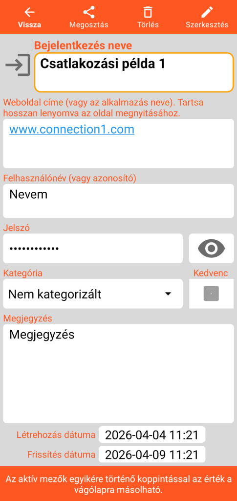 LocalSafeBox - Kapcsolat megtekintése